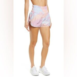 FREE PEOPLE FP PRINTED WAY HOME SHORTS IN RAINBOW